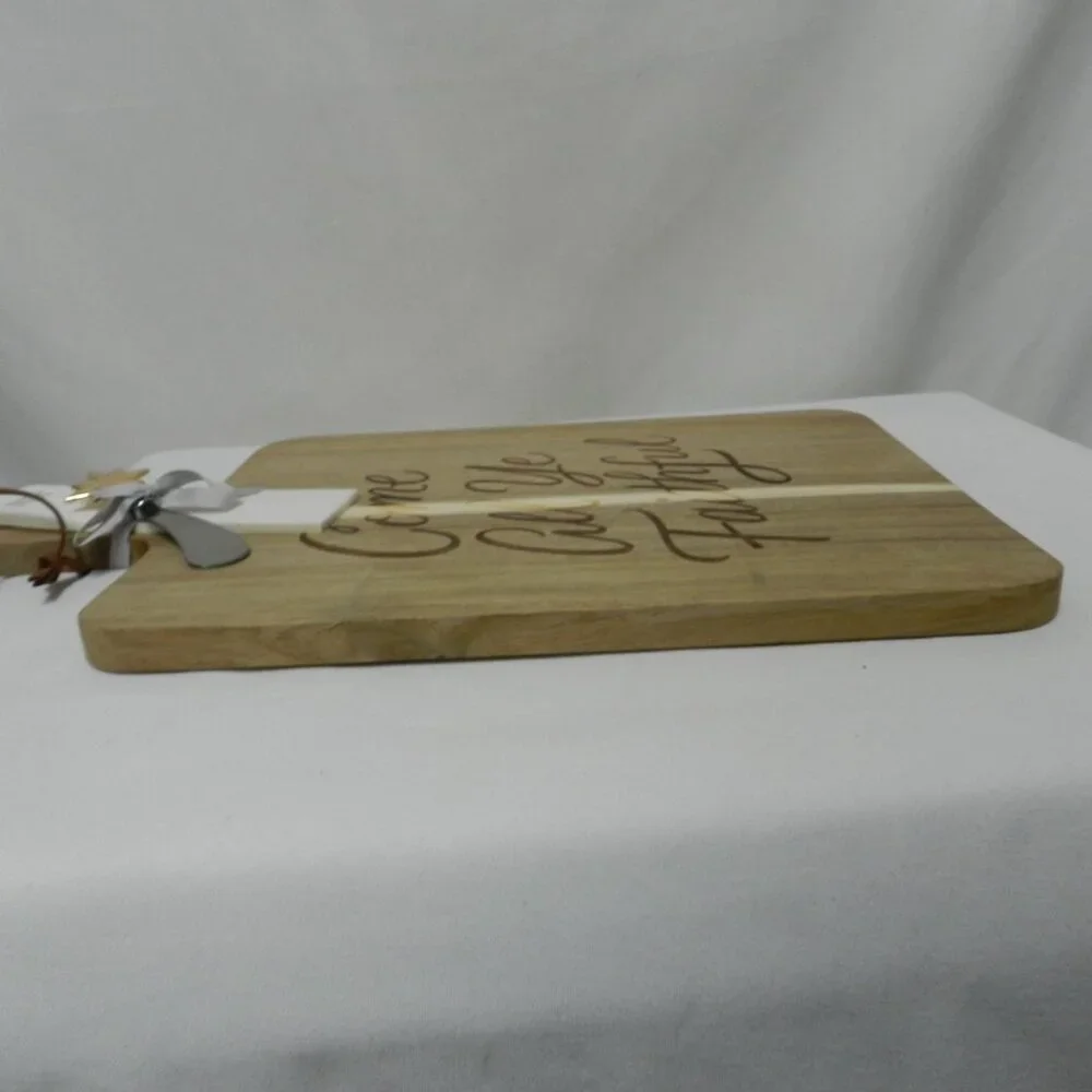 Hallmark Come All Ye Faithful Wood Serving Board w/ star Spreader Christmas NEW
